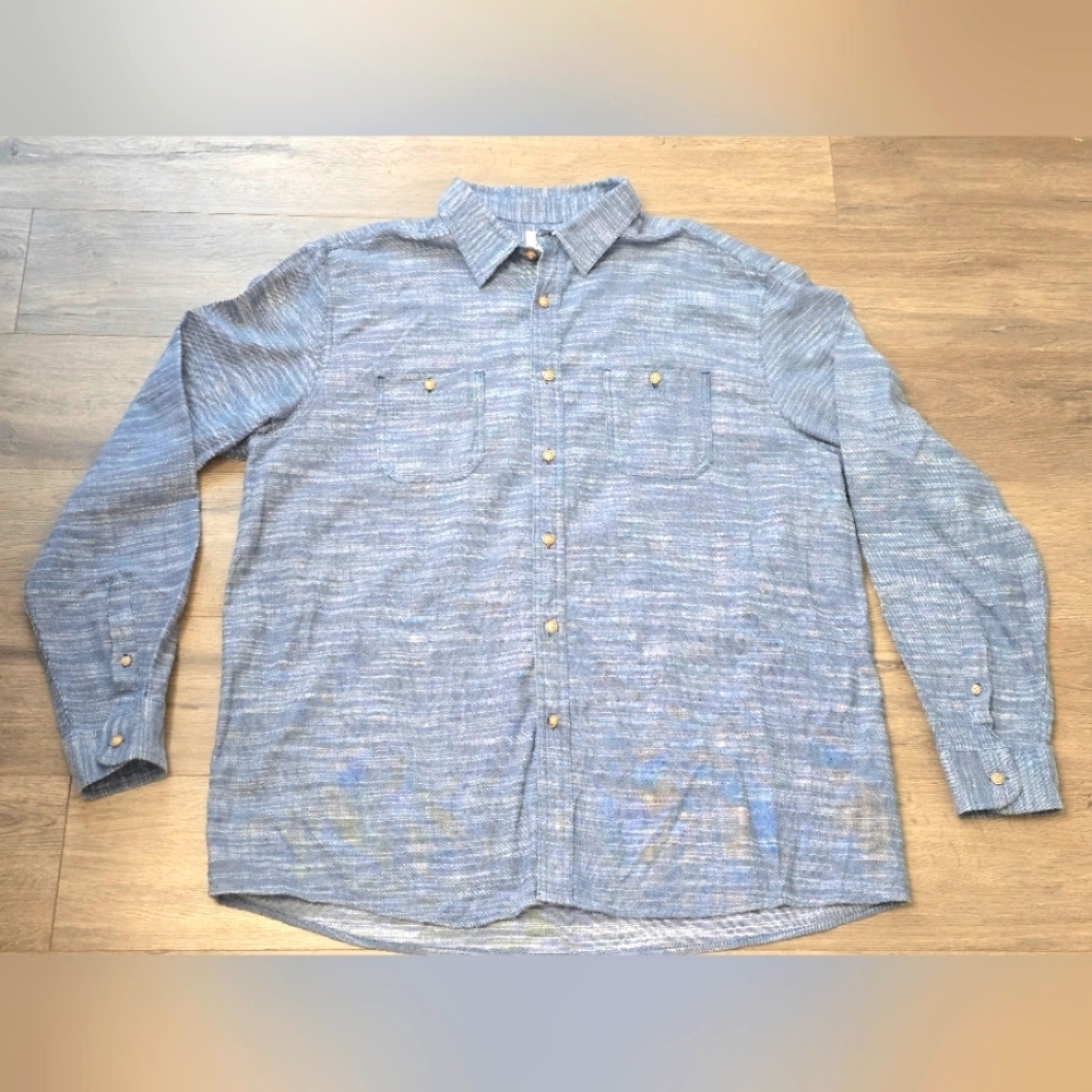 ROWM Button Down Long Sleeve Mens Size XL Shirt 100% Cotton Office Casual